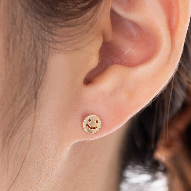 K18/Pt「にこちゃん」ピアス(片耳用)