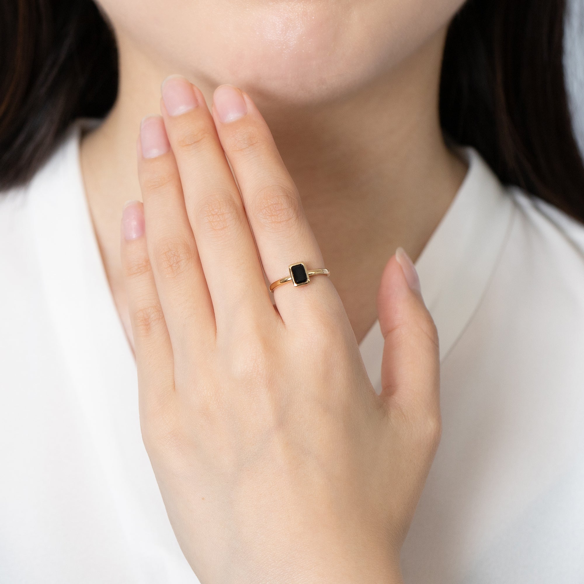 K18/Pt「ブラックオニキス セーラ」リング