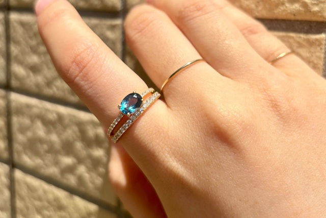 K18/Pt「ロンドンブルートパーズ ルファン」リング｜【オレフィーチェ