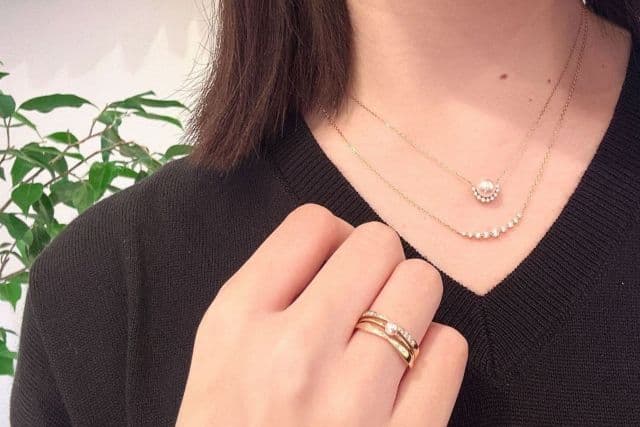 K18/Pt「アコヤパール ティノ」リング ー イエローゴールド