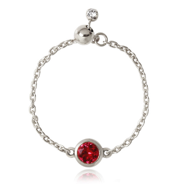 ルビー ヌード チェーンリング