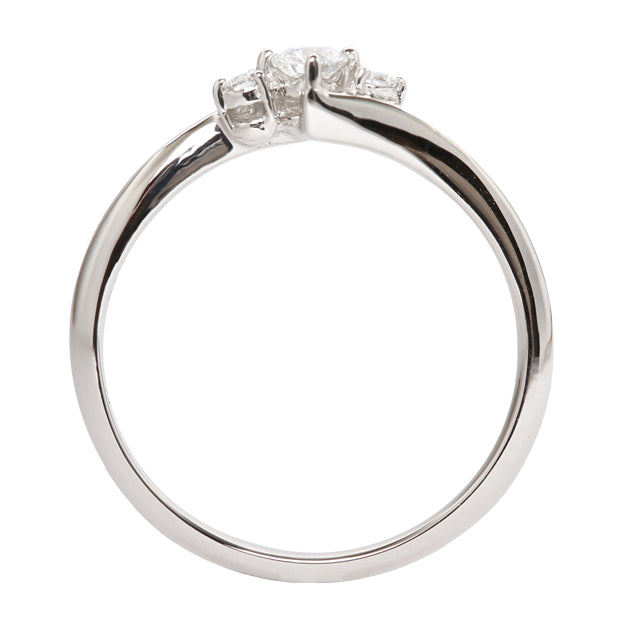 K18/Pt「中石0.1ct メリダ」エンゲージリング