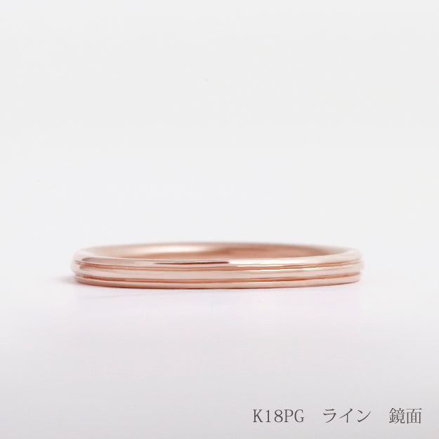 K18/Pt「ミーレ　スリム」リング　ー ピンクゴールド