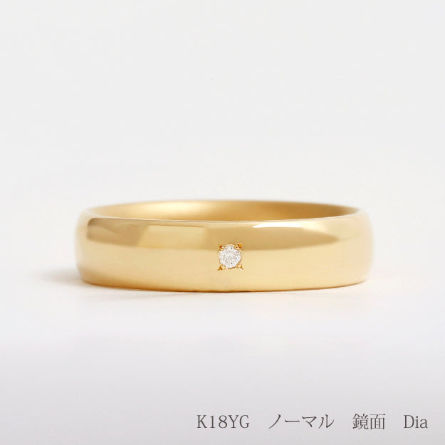 K18/Pt「ミーレ　ワイド」リング　－ イエローゴールド