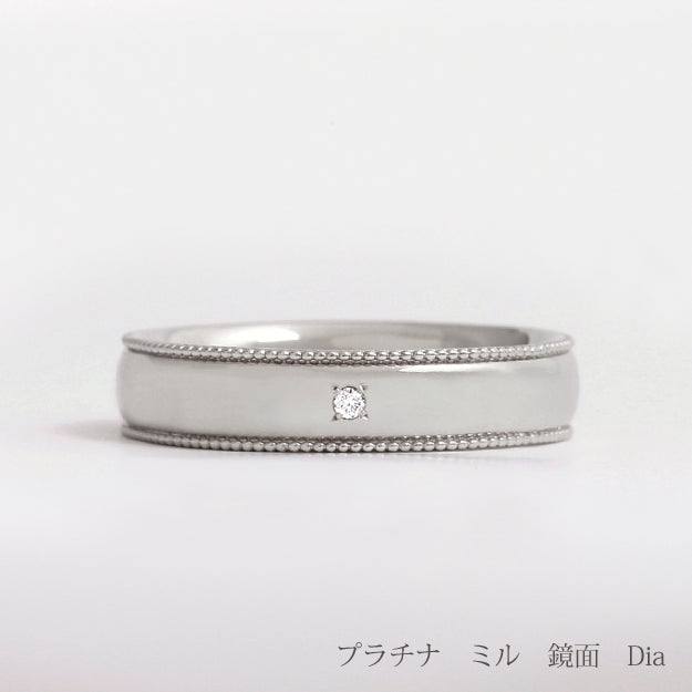 K18/Pt「ミーレ　ワイド」リング　－ プラチナ