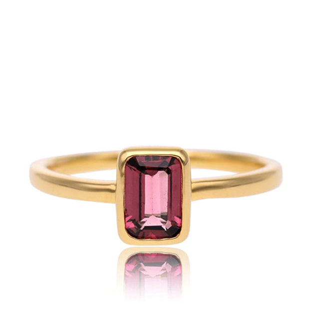 K18/Pt ロードライトガーネット セーラ リング