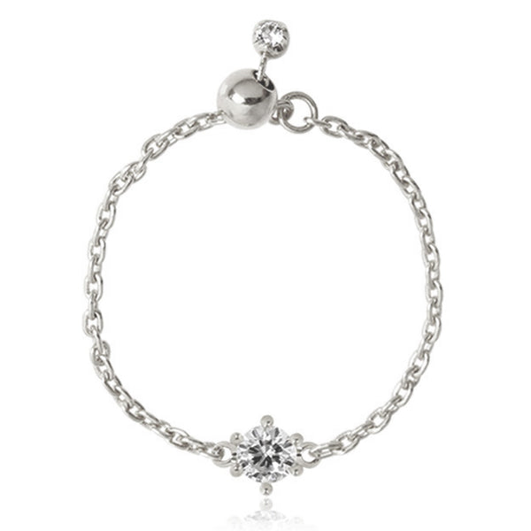 K18/Pt「0.09ct~0.1ctサラ」チェーンリング ー プラチナ