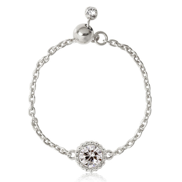 K18/Pt「0.09ct~0.1ctピコ」チェーンリング ー プラチナ