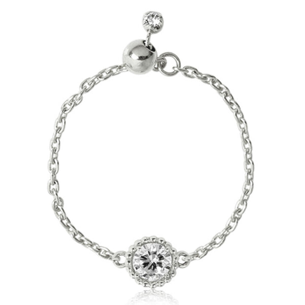 K18/Pt「0.09ct~0.1ctピコ」チェーンリング ー ホワイトゴールド