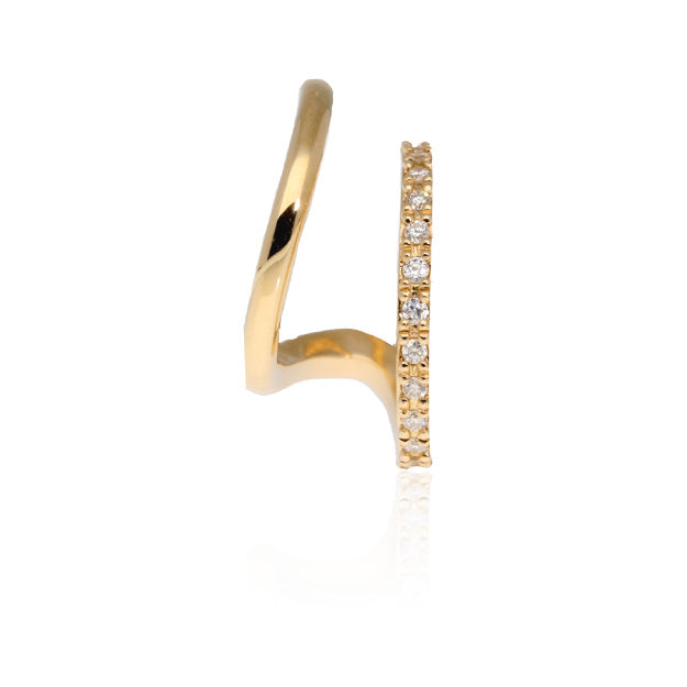 K18/Pt「ダブルフープ・ミラ」ピアス(片耳用)