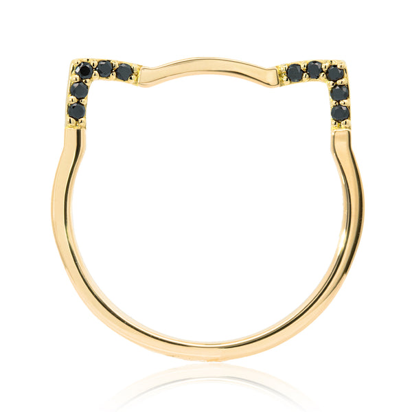 K18/Pt「ブラックダイヤ ミャゴラーレ」リング