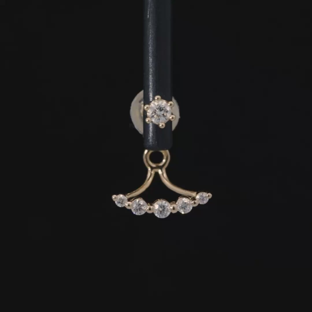 K18/Pt「ルミライン」ピアスチャーム(片耳用)｜【オレフィーチェ