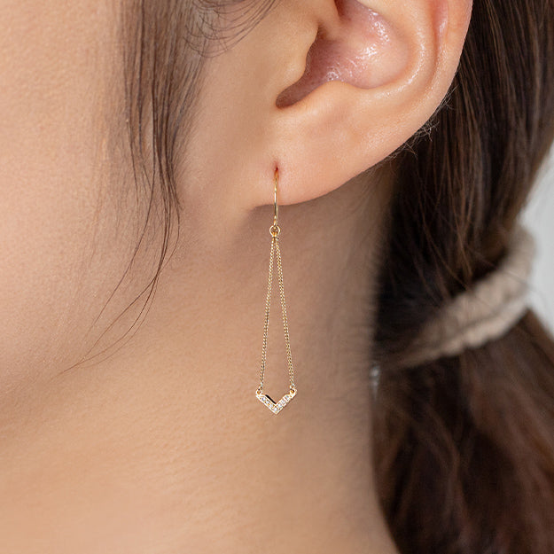 K18/Pt「ルーカスフック」ピアス