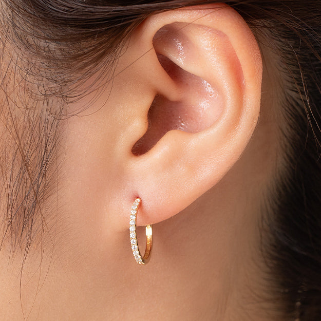 K18/PT「ユーニス フープ L」ピアス