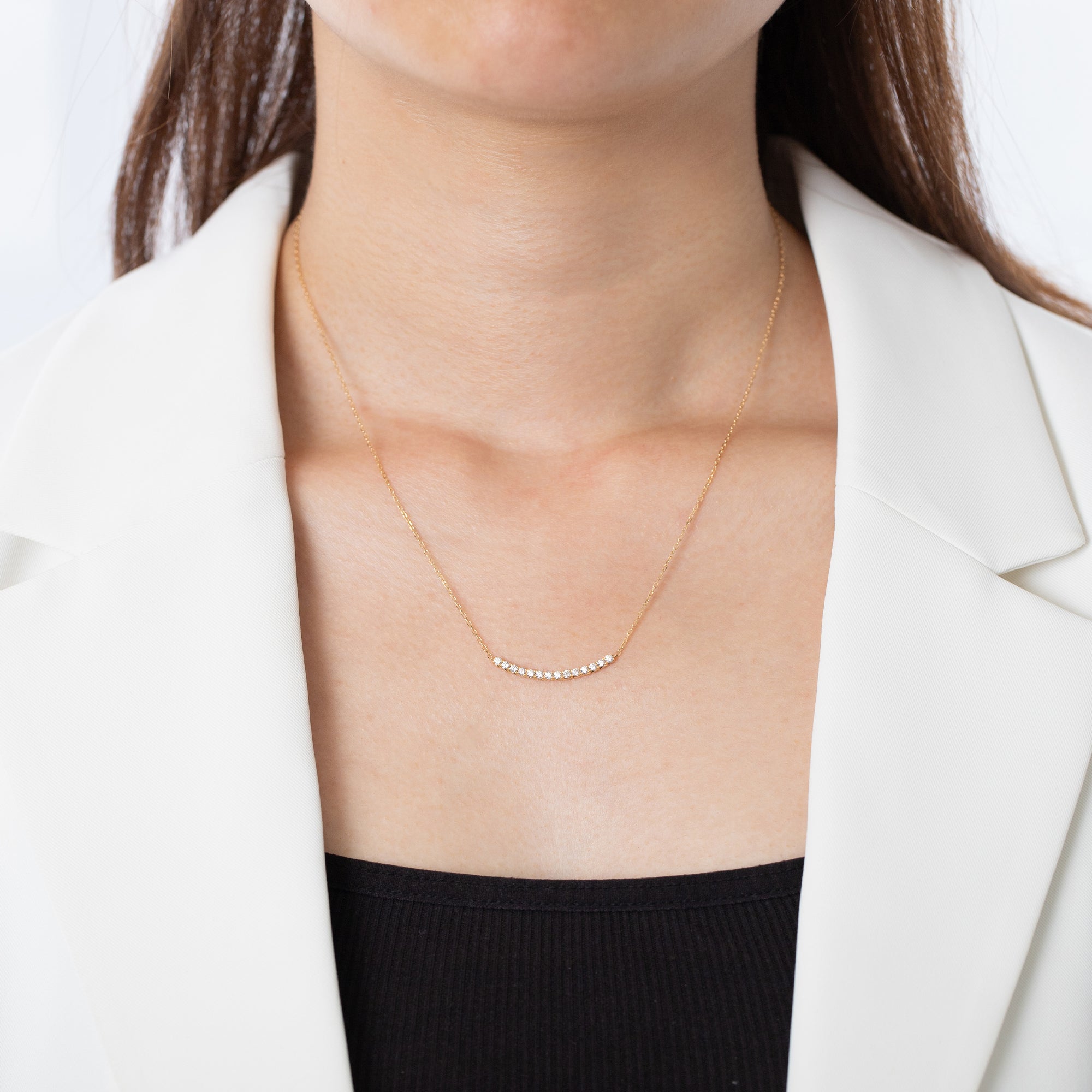 K18/Pt「ディアライン ミディアム」ネックレス